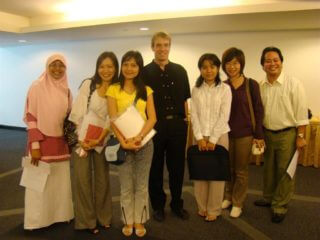 With a group of MA students in Singapore